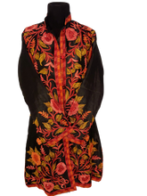 Load image into Gallery viewer, Black floral Ari Silk Jacket