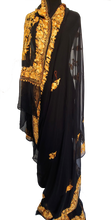 Load image into Gallery viewer, Black Kashmiri Aari embroided Saree