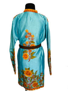 Blue floral Ari Silk Jacket NEW