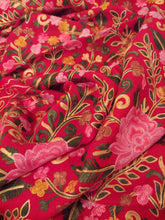 Load image into Gallery viewer, Kashmiri red Ari embroidery stole (wrap)