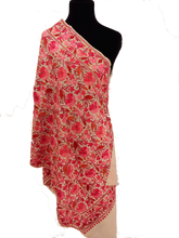 Load image into Gallery viewer, Kashmir Pink Ari embroidered stole