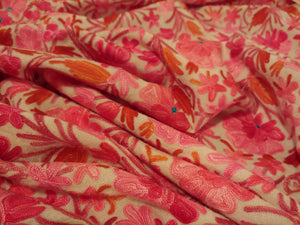 Kashmir Pink Ari embroidered stole