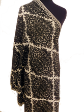Load image into Gallery viewer, Fine black on white Ari embroidered stole (Wrap)