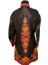 Load image into Gallery viewer, Black floral Ari Silk Jacket