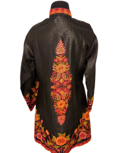 Black floral Ari Silk Jacket