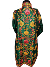 Load image into Gallery viewer, Green Kashmiri Ari embroireded floral silk jacket