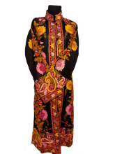 Load image into Gallery viewer, Awesome Black Kashmir Ari embroidered silk jacket