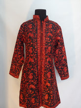 Load image into Gallery viewer, royal Black Kashmir Ari embroidered silk jacket