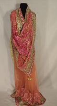 Load image into Gallery viewer, Kashmiri Aari embroided Net Saree (Pink)