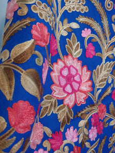 Artistic blue Kashmiri Ari embroidered stole