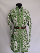 Load image into Gallery viewer, Cream and green Kashmiri embroidered Ari Silk Jacket