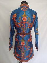 Load image into Gallery viewer, Blue multicolor Kashmiri Ari embroidered Silk Jacket