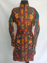 Load image into Gallery viewer, Green multicolor Kashmiri Ari embroidered Silk Jacket