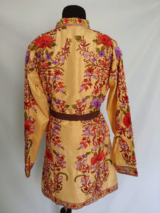 Faan-2 multicolor Kashmiri Ari embroidered Silk Jacket