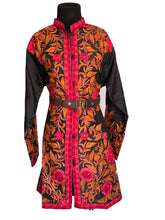 Load image into Gallery viewer, Black floral Ari Silk Jacket NEW